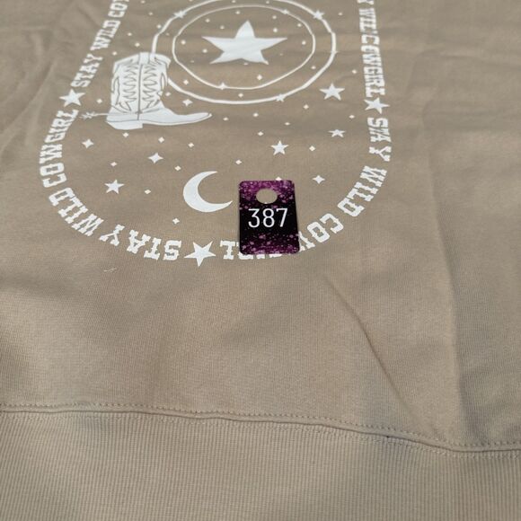 Womens Stay Wild Cowgirl Hoodie Tan by Wild Fable - Size XL - NWT - Picture 11 of 11
